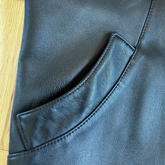 VINTAGE LEATHER BLAZER oversized jacket 100% sheepskin leather black O/S - Picture 8 of 13